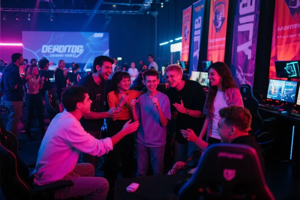 充满活力的游戏玩家线下聚会